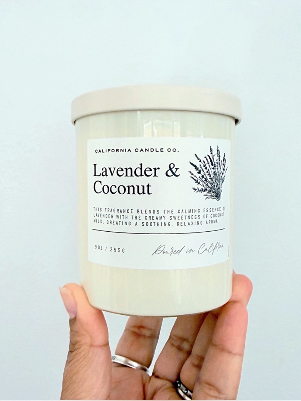 Leoben Company Lavender & Coconut Scented Candle - Cream